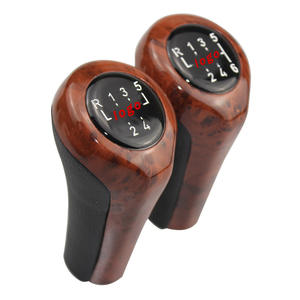 Pommeau de levier de vitesse en cuir grain de bois pour BMW 5 vitesses, ergonomique, logo personnalisé - Product Image 5