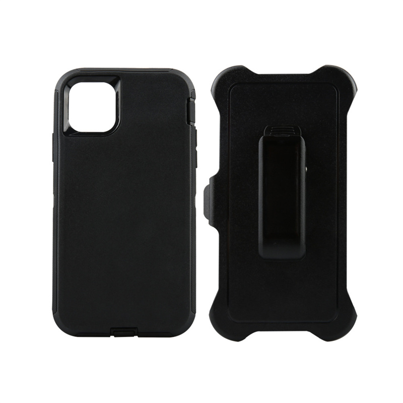 Black defender case+belt clip+opp bag