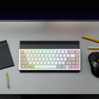 Clavier mécanique vert matcha blanc 65% compact, structure Gasket, bouton rotatif, échange à chaud, RGB, clavier gamer