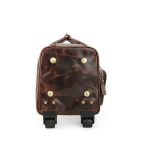 <span class=keywords><strong>Valigia</strong></span> dal Design Vintage in Vera Pelle, Borsa da Viaggio in Autentica Pelle Bovina <span class=keywords><strong>con</strong></span> <span class=keywords><strong>Ruote</strong></span> - Product Image 4