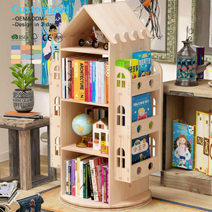 ชั้นวางหนังสือไม้หมุนได้ EDULAND OEM ODM ทรงกลมทันสมัย สำหรับเด็ก ตู้หนังสือ ชั้นวางหนังสือสำหรับบ้าน เฟอร์นิเจอร์ ชั้นโชว์ - Product Image 3