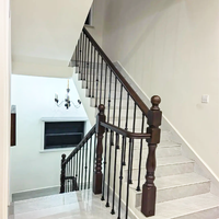 Balustres d'escalier en métal noir de 14 mm au design moderne, en fer forgé massif, adaptés aux systèmes de balustrades d'escalier intérieurs en bois et en fer