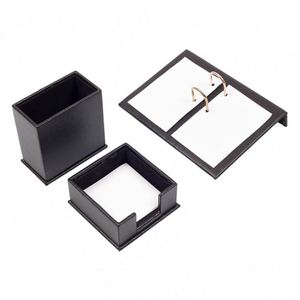 9-Piece Luxury PU Leather <b>Desk</b> Set Office Organizer & Accessories with <b>Desk</b> <b>Pad</b> & Name Tag in Mesh Style - Product Image 4