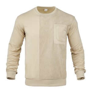 Round-neck sweater for men new style in spring loose fit pure color knitted <strong>long</strong>-sleeved sweater for men wholesale - Product Image 5