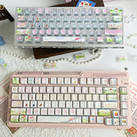 Small Animal Playground Keycap Cherry Profile Dye Sublimation PBT/PC Transparent Keycaps Set for Mechanical Gaming Keyboard