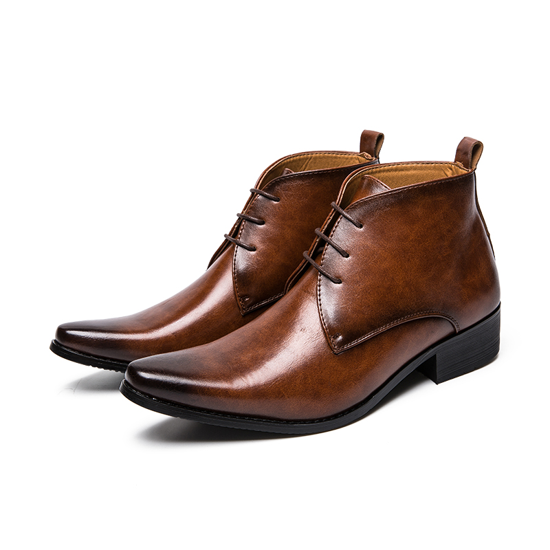 lace-up mens brown dress shoes Wingtip Captoe Classy Brown Italian Leather Shoes