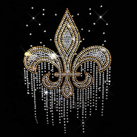 New Orleans Saints Logo Bling Hot-Fix Ijzeren Ontwerp Strass Strass Strass Fleur De Lis Transfers Glow In The Dark Stretch