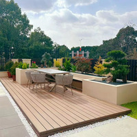 Plancher composite en teck synthétique WPC résistant à la décoloration, sans entretien et adapté à l'extérieur