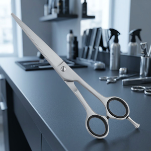 Ciseaux de coiffure professionnels en acier inoxydable 440C, pointe acérée, pour droitiers, manche long - Product Image 2