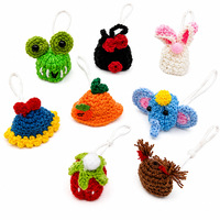 Leuke handgehaakte kleine dierenmuts Cartoon dier Fruit Hamster Hoofddeksels Mini-kostuum Foto rekwisieten Accessoires voor Hamster Guinea