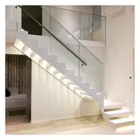 Современные прямые лестничные перила Alucasa, дизайнерские стеклянные лестницы, металлические лестничные перила, лестницы со стойкой, балясины