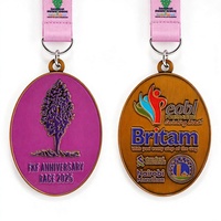 Médaille de finisseur personnalisée en alliage de zinc pour la course à pied, la demi-marathon (21 km), le marathon (10 km), le 5 km, la course en forêt et les compétitions sportives en plein air