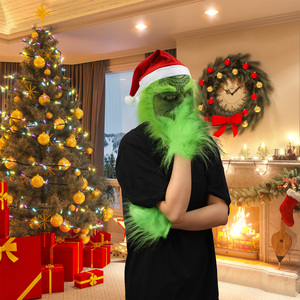 Máscara de Látex del Grinch Verde, Accesorio de Disfraz para Fiestas, Halloween, Navidad, Bar, Cubre Rostro, Gorro, Logotipo Personalizado, PC Ligero, Peludo - Product Image 6