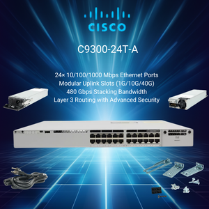 C9300-24T-A Nuevo Switch Original de la Serie Catalyst C9300-24T-A con 24 Puertos y 4 Uplinks SFP de 4 Gigabit - Product Image 1