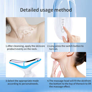 Appareil de massage anti-âge pour le visage et le cou, machine de raffermissement de la peau, masseur facial à micro-courant, masseur pour le visage et le cou à 7 couleurs - Product Image 6