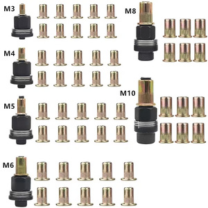 Manual Riveting Tool Kit 58Pcs M3 M4 M5 M6 M8 M10 Carbon Steel Rivet Nuts With Gun For Metal Fastening - Product Image 1
