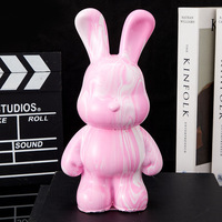 Kit de peinture à l'huile pour ours fluide DIY, ours lapin violent, 23 cm/33 cm/53 cm, surface blanche vierge, ours fluide peint à la main
