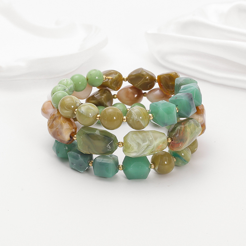 Green shaped bead bracelet-RS140-03