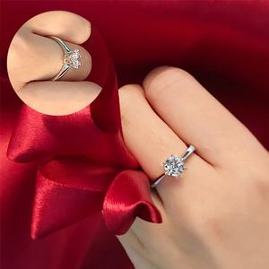 Anillo de Compromiso de Plata de Ley 925 con Circonita de 1 Quilate, Chapado en Rodio, para Mujer, con Engaste Pavé, Moderno, para Aniversario, Regalo de Fiesta, CMA - Product Image 6