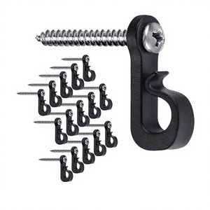 <span class=keywords><strong>Crochet</strong></span> à <span class=keywords><strong>visser</strong></span> pour suspendre des guirlandes lumineuses, des plantes et des carillons éoliens - Plastique PP noir, charge maximale 1-3 kg, utilisation en salon - Product Image 1