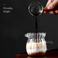 Ensemble tasse à latte et pot à lait en verre-Ustensiles de café avec mini poignée en bois, petit pot à lait, tasse à miel