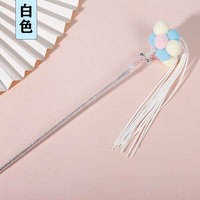 Bâton de chat interactif coloré pour chaton 40cm, baguette avec un ruban, gland perle boule douce en forme de queue d'animal de compagnie, jouet pour chat, autocollants