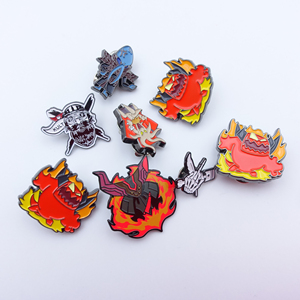 Tùy Chỉnh Kim Loại Kẽm Hợp Kim Hallowmas Punk Ban Nhạc Rock <span class=keywords><strong>Pins</strong></span> Men De Abeja Kawaii Phim Hoạt Hình Trâm Vui Khủng Long Kinh Dị Pin Bó Huy Hiệu - Product Image 1