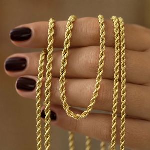 Wholesale Custom Geometric Gold Plated Stainless Steel <b>Rope</b> <b>Chain</b> Necklace for Unisex Trendy Jewelry Making - Product Image 1