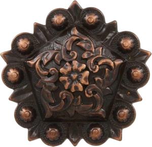 Hebillas de Cinturón Pentagonales con Grabado Floral Antiguo, Material de Zinc Duradero, Diseño con Tornillo Trasero para Equipamiento de Montura de Caballo Estilo Western - Product Image 1