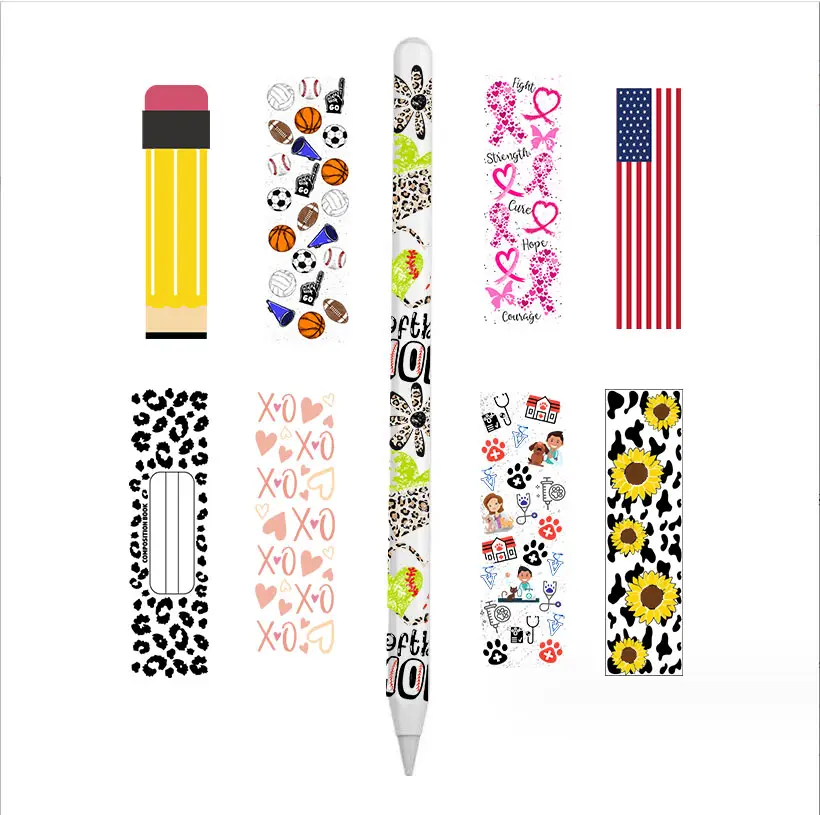 4,75x1,5 pulgadas UV DTF Pen Wrap Transfers Decal Pen Wrap Sticker Personalizar UV DTF Wrap