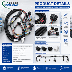 굴삭기 트랙터 디젤 엔진용 맞춤형 방수 엔진 하네스 (OEM) - Product Image 3