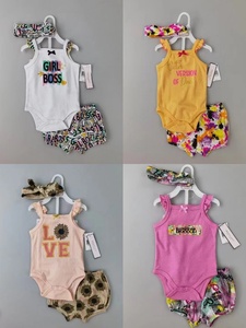 Blus bermerek untuk anak-anak setelan baju bayi katun longgar untuk musim semi 3m-24m - Product Image 5