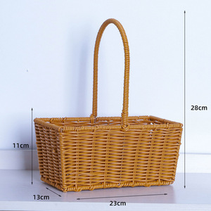 Handwoven Small Wooden <strong>Basket</strong> <strong>for</strong> <strong>Flower</strong> Arrangement Pastoral Style Mother's Day Decorative Rattan Gift Handbag Made with Wood - Product Image 6