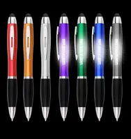 2020 Light Up โลโก้บอลปากกาสไตลัสโทรศัพท์ปากกาพลาสติกสำหรับเทศกาลของขวัญ