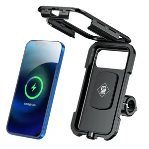 Waterproof touch screen Wireless motorcycle charger Holder 15W fast charging motorbike phone holder