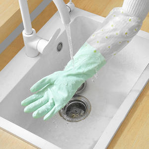 Guantes de Limpieza de PVC con Degradado de Dos Colores, Resistentes al Aceite, Impermeables, Gruesos y Alargados, para Lavar Platos en la Cocina - Product Image 3