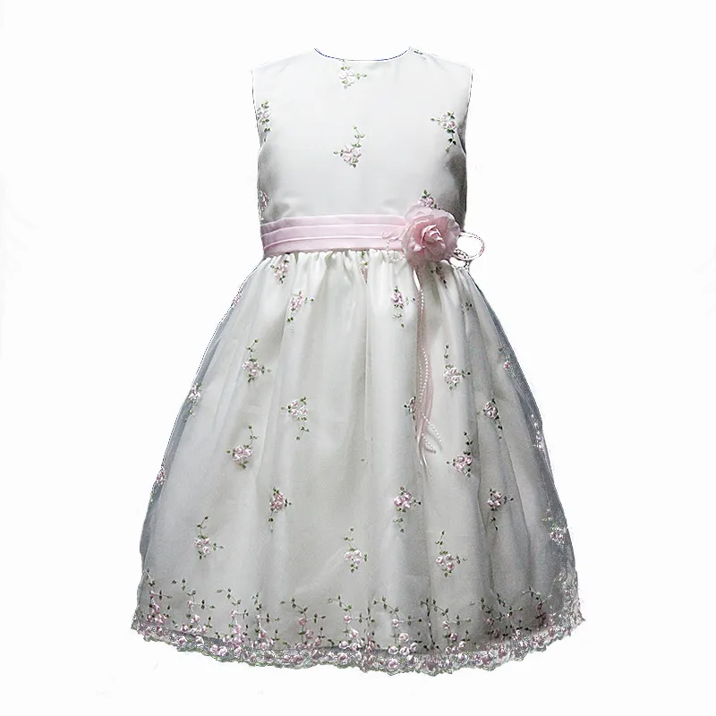 D3223A-IP princesa menina vestido de flor menina, vestido de festa de aniversário crianças vestido sem mangas frocks