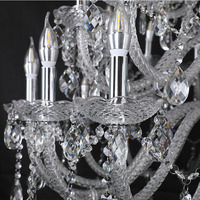 Grand lustre contemporain en cristal transparent pour hôtels, salles de banquets, suspension commerciale pour éclairage de supermarchés
