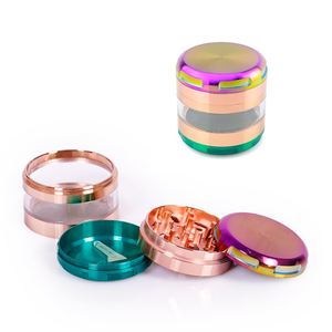 Nouvelle tendance 63 MM haute qualité logo personnalisé arc-en-ciel coloré meuleuse en alliage de zinc avec couche transparente pour le prix de gros - Product Image 4