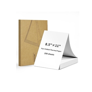 Carta Termica Continua a Fogli Continui 8.5 X 11 Formato Lettera USA Senza BPA 70g 100% Polpa di Legno Vergine per Mini Stampanti Fatture Ricevute - Product Image 2