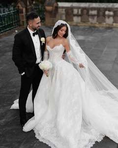 Ruolai WTH216 2025 Elegante Forest Style Dromerige Franse Lichtgewicht Bruidsjurk Lange Sleep met Parels Kant Slankmakende Bruidsjurk - Product Image 3