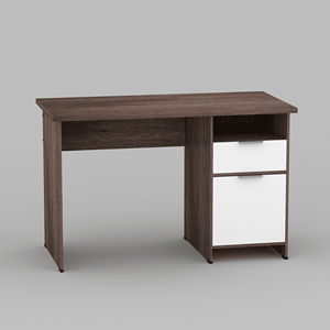 โต๊ะทำงานที่บ้านที่ใช้งานได้จริงพร้อมลิ้นชัก 2 ลิ้นชัก แผ่นไม้อัดอนุภาคเกรดสีน้ำตาลซานเรโมสีขาวและเคลือบกระดาษ ดีไซน์ทันสมัยทนทาน - Product Image 1