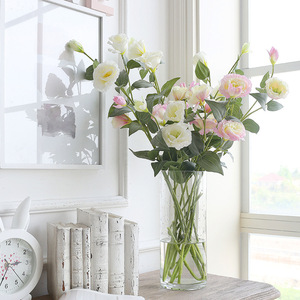 Flores de <span class=keywords><strong>Eustoma</strong></span> de 4 Cabezas, Flores de Seda de Alta Calidad, Ramos Secos para Decoración del Hogar y Bodas, Flores Artificiales para Bodas - Product Image 3