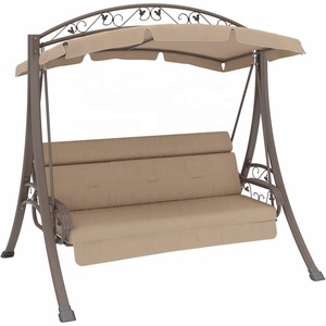 Luxury High End Heavy Duty Hanging Lounge Chair <strong>Garden</strong> <strong>3</strong> <strong>Seat</strong> Outdoor <strong>Swing</strong> with Cushion and Canopy - Product Image 4