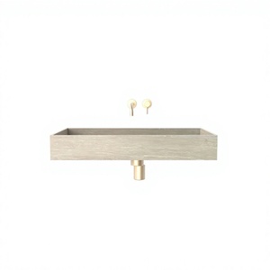 Lavabo en marbre moderne en forme de fleur, solution complète pour salle de bain, hôtels, OEM, évier en porcelaine, modèle Malaisie STP-2026A - Product Image 1
