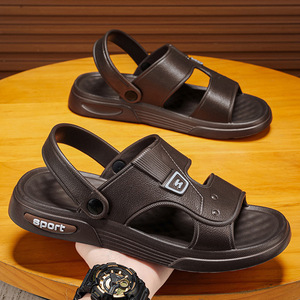 Men's Brown Two-Way Wear Sport <b>Sandals</b>, Non-Slip Adjustable Casual Beach Shoes - Product Image 1