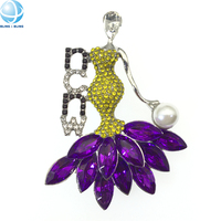 Broche de Sororité Grecque NCNW 1935 du Conseil National des Noirs, en Cristal Violet, pour Femmes, Accessoires, Charme, Bijoux, Cadeaux