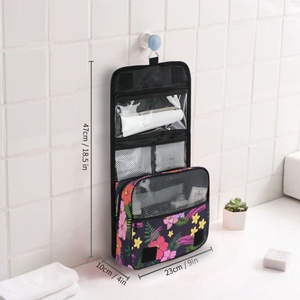 New Arrival Hawaiian Tropical Flower Durable Hanging Toiletries Organizer Cosmetic <b>Makeup</b> <b>Storage</b> Toiletry Bags <b>for</b> Travel - Product Image 4