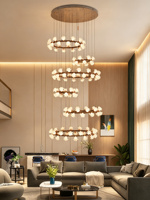 Lustre suspendu LED en forme de boule de fleurs, lampe florale LED pour projets résidentiels et commerciaux