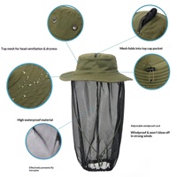 Topi Memancing Anti Nyamuk, Tahan Air, Cepat Kering, Bernapas, Anti UV, Anti Lebah untuk Memancing, Berburu & Pelindung Matahari